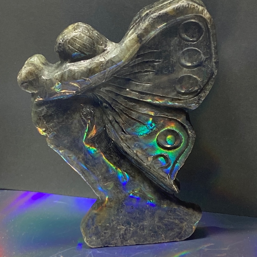 Natural Crystal Labradorite Quartz Butterfly Gems Goddess Healing Reiki 801g